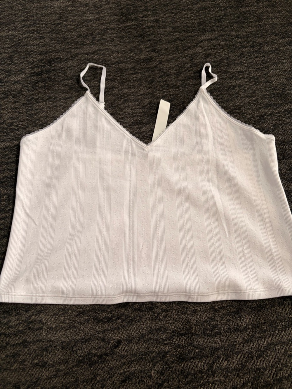 lululemon athletica White V-Neck Ribbed Camisole